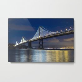 Bay Bridge, San Francisco Metal Print | Sf, Nighttime, Baybridge, Steelbridge, Lights, Bayarea, Sanfrancisco, Bridge, Photo, Digital 