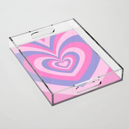 Hypnotic 70s Beating Hearts Pink + Violet Acrylic Tray