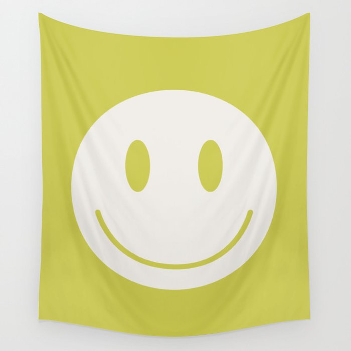 Happy Thoughts Lime Wall Tapestry
