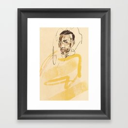 Yellow Portrait Speaking In Framed Art Print