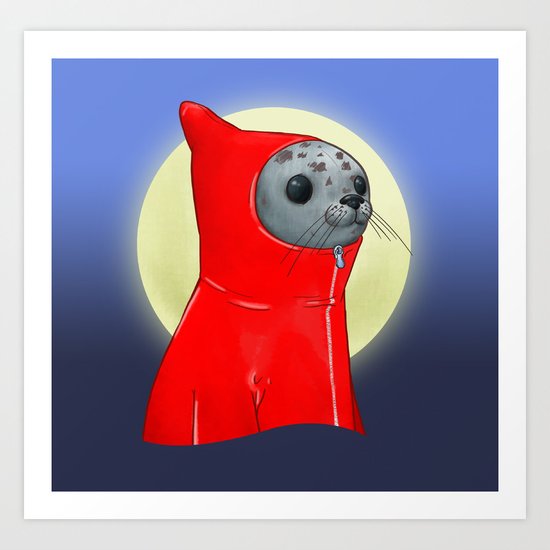 Hooded Seal Art Print