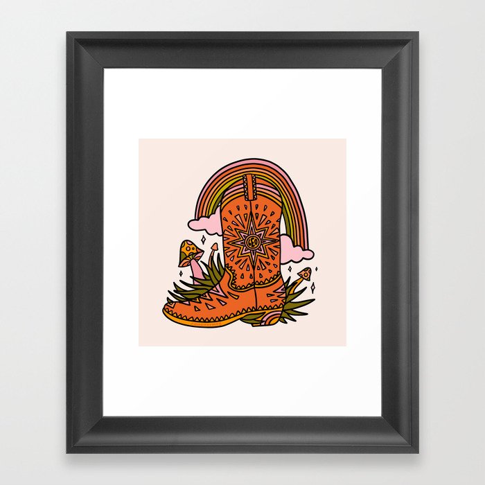 Leo Cowboy Boots Framed Art Print