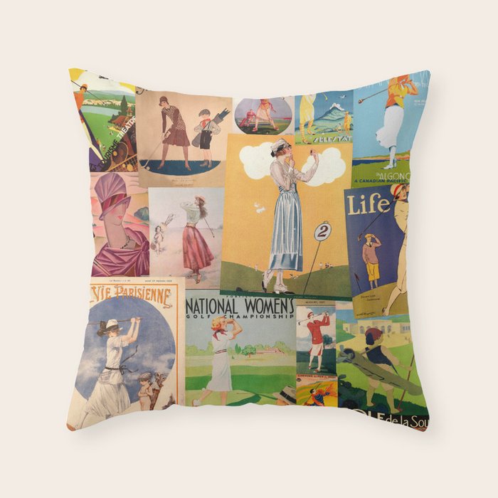 Golf Throw Pillow by Vintage Maps & Prints Society6