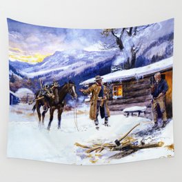 “Christmas Meat” by Charles M Russell Wall Tapestry