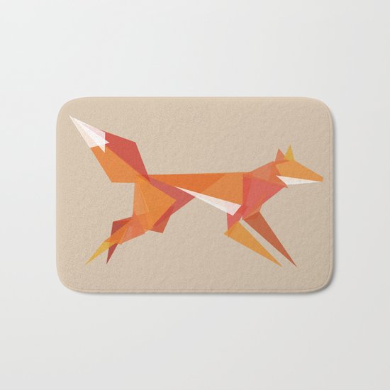 Fractal geometric fox Bath Mat