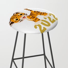Happy New Year 2022 With Funny Tiger Cub Bar Stool