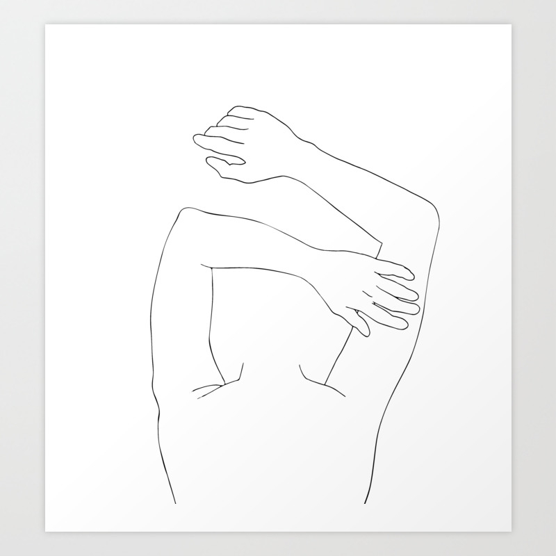 Minimal Line Drawing Of Woman Sleeping Art Print By Tiriri08 Society6