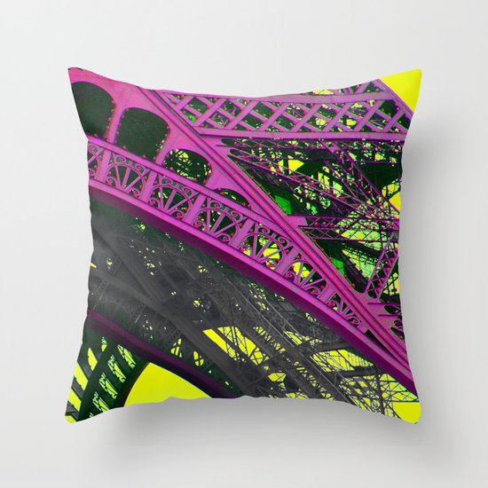 purple paris Throw Pillow