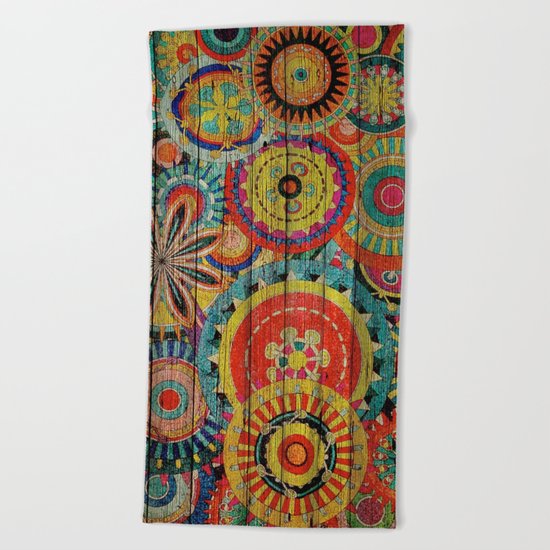 Kashmir on Wood 01 Beach Towel