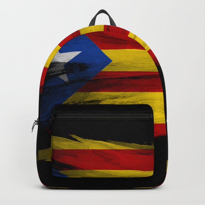 Catalonia flag brush stroke, national flag Backpack