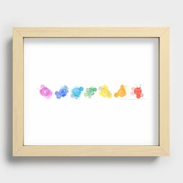 Meditation aura and the seven chakras symbols icons watercolor doodle	 Recessed Framed Print