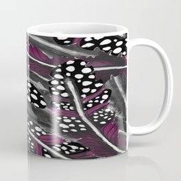 Purple and Black Feather Pattern Coffee Mug