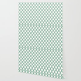 Moroccan Trellis (Olive & White Pattern) Wallpaper