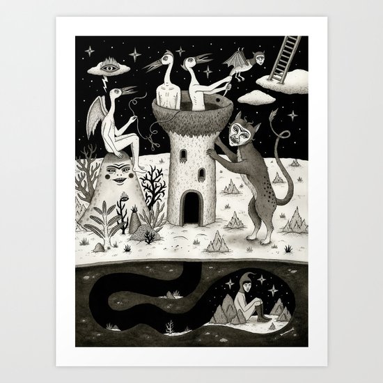 Scissors, String and Solitude Art Print