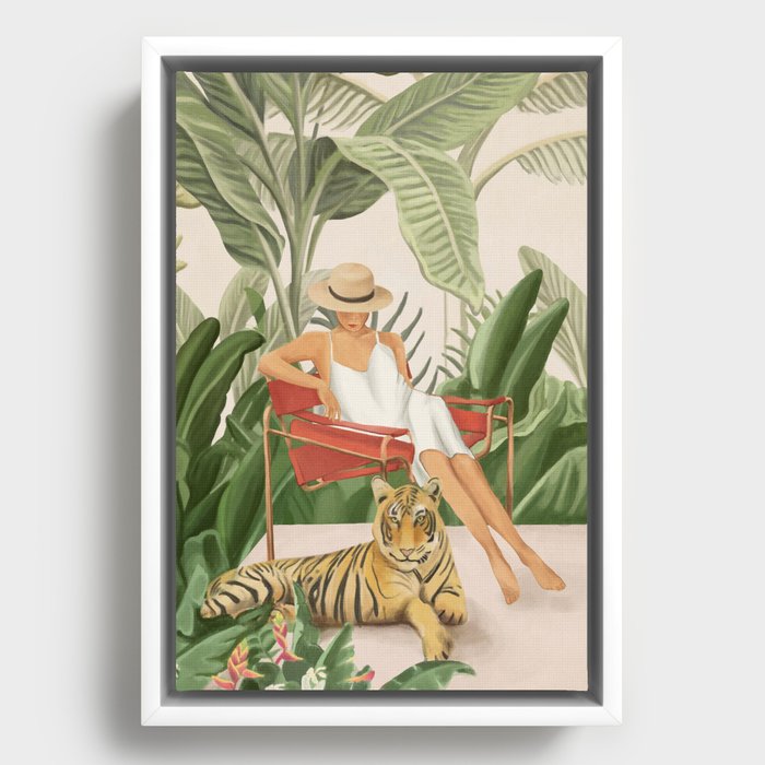 The Lady and the Tiger II Framed Canvas