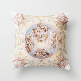Renaissance Ceiling Painting Gods Angels Fresco Throw Pillow