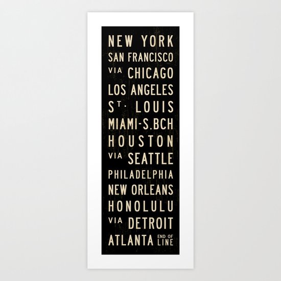 United States Bus Scroll Art Print