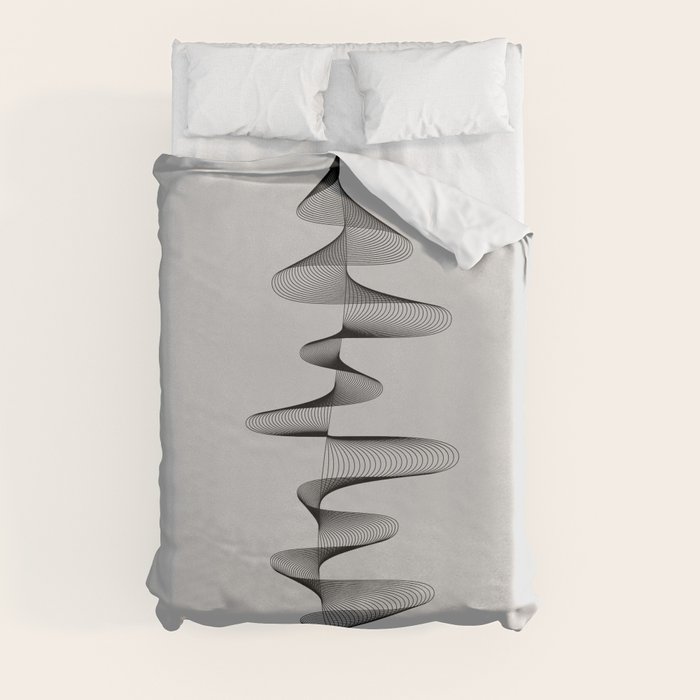 Abstract 80s Soundwave Art Music Audio Black And White Musical Design Home Wall Bedroom Decor Art Pr Duvet Cover By Themotivatedtype Society6