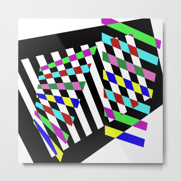 Lost Dimension - Abstract 3D style, multicoloured, geometric artwork Metal Print