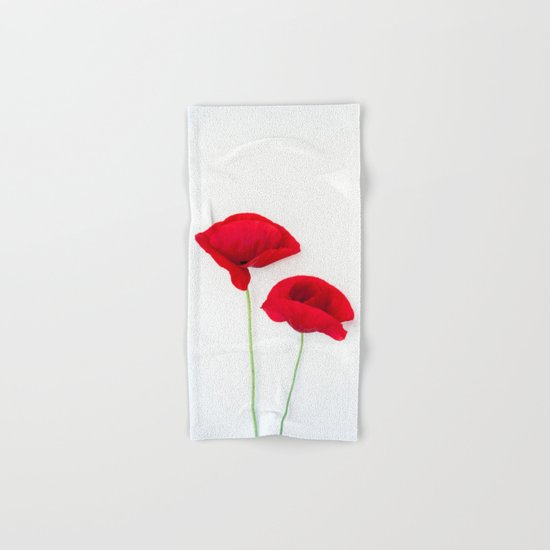 Two Red Poppies Hand & Bath Towel