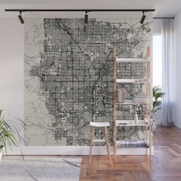 Black and White LAS VEGAS Map Wall Mural