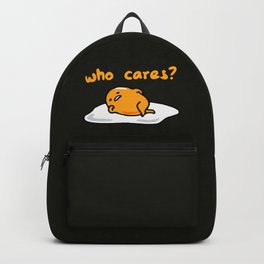 Gudetama Who Cares? Backpack | Lazyegg, Graphicdesign, Lazy, Egg, Kawaii, Gudetamaegg, Sanrio, Gudetamamerch, Japanese, Japan 