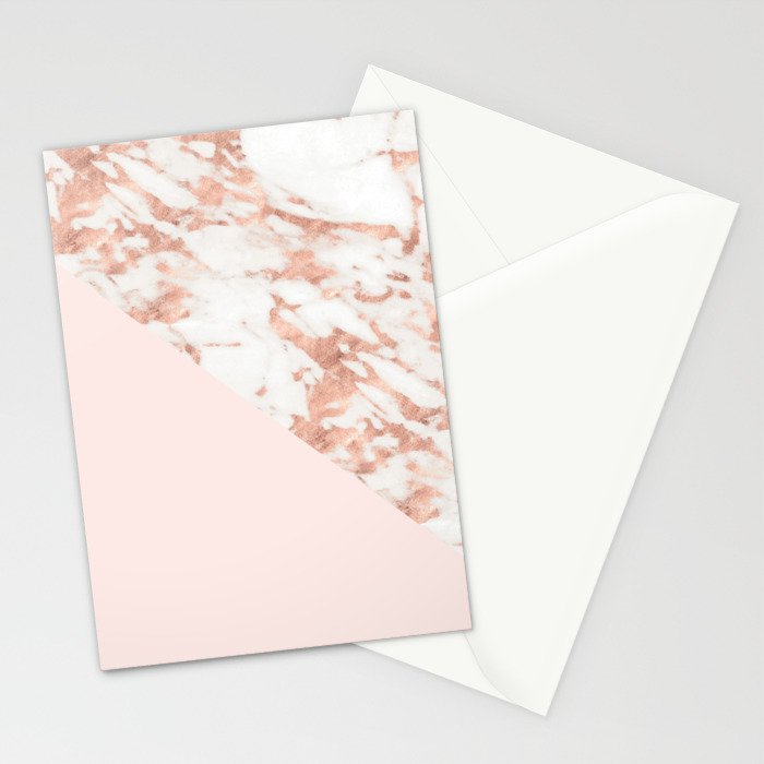 Rose Gold Blush Aesthetic Stationery Cards By Marbleco