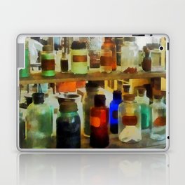 Scientist - Bottles of Chemicals Green and Brown Laptop Skin