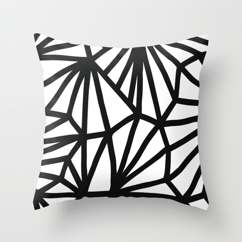 Modern Black And White Geometric Pattern Abstractart Decor Throw