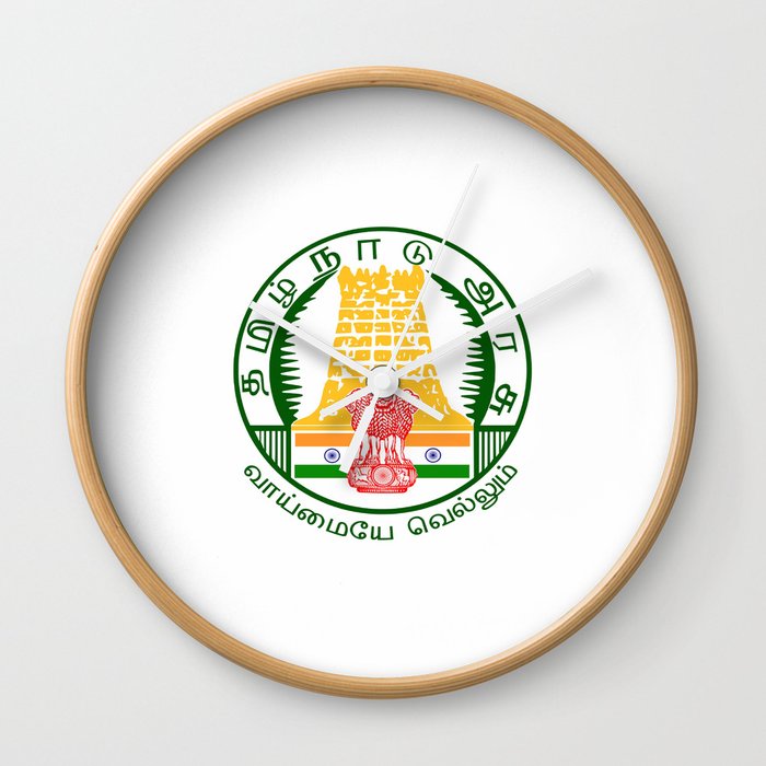 flag of Tamil Nadu Wall Clock by oldking Society6