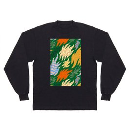 Abstract hand drawn shapes doodle pattern Long Sleeve T-shirt
