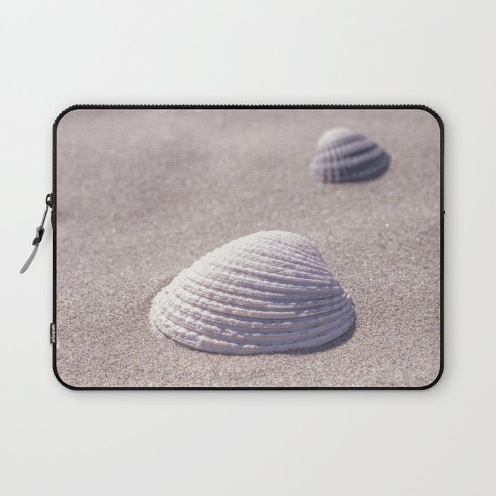 Coastal seashells on the beach art print - summer surf travel photography Laptop Sleeve