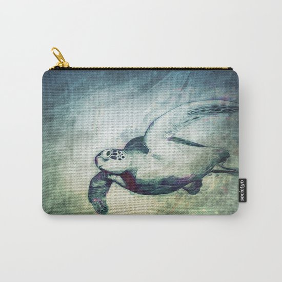 Flying Green Sea Turtle Carry-All Pouch
