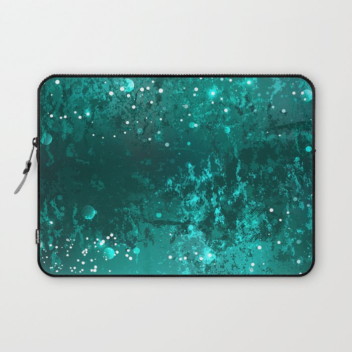 Emerald Glitter Background Laptop Sleeve