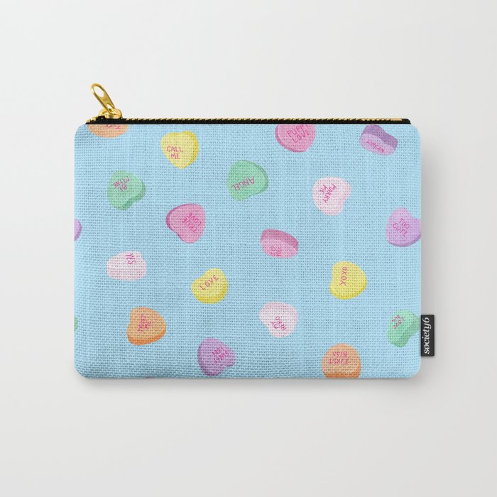 Valentines Day Conversation Heart Candies Pattern Carry-All Pouch