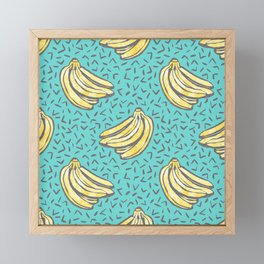 Go Bananas! (teal) Framed Mini Art Print