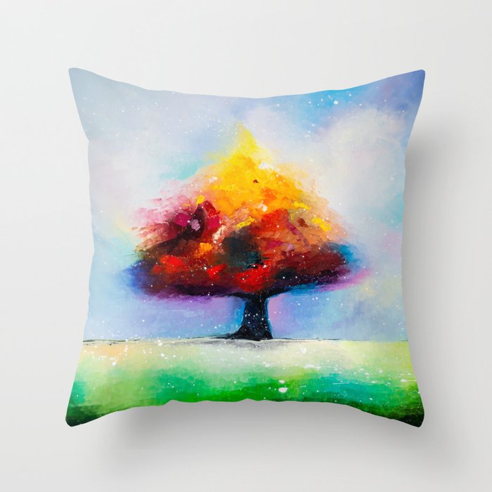 Lonely tree Throw Pillow