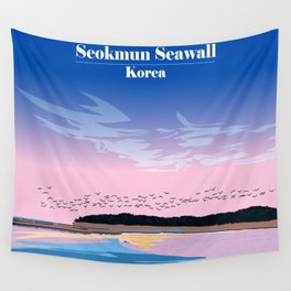 Seokmun Seawall in Korea Poster Wall Tapestry