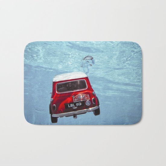deep water swimming mini #1 Bath Mat