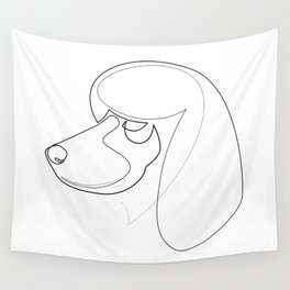 Poodle - one line drawing Wall Tapestry