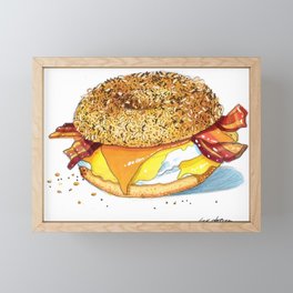 Breakfast Bagel Framed Mini Art Print
