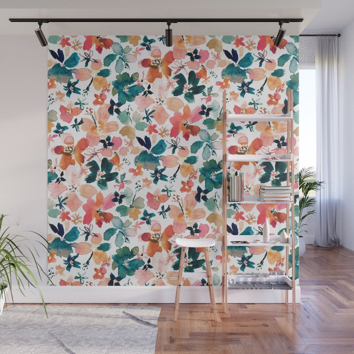 ISLAND TIME Tropical Floral Wall Mural