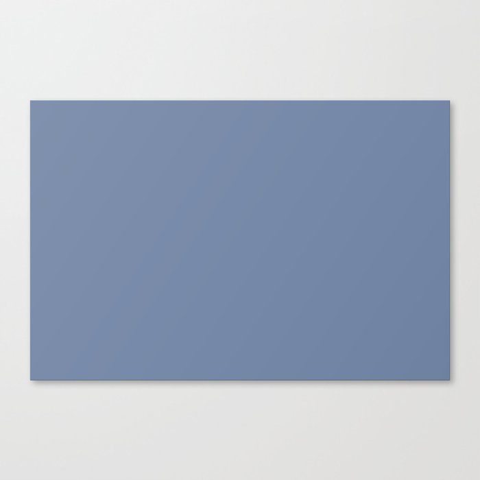 Shadow Blue Solid Color Popular Hues Patternless Shades of Blue Collection - Hex #7285A5 Canvas Print