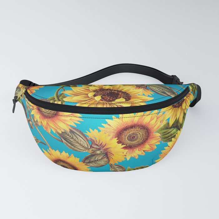 Vintage & Shabby Chic - Sunflowers on Turqoise Fanny Pack