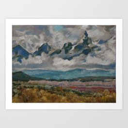#23-Grand Tetons with Clouds Art Print