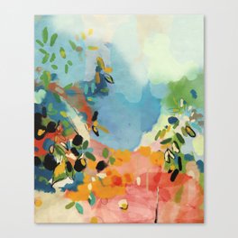 garden with sea view and olive tree Canvas Print