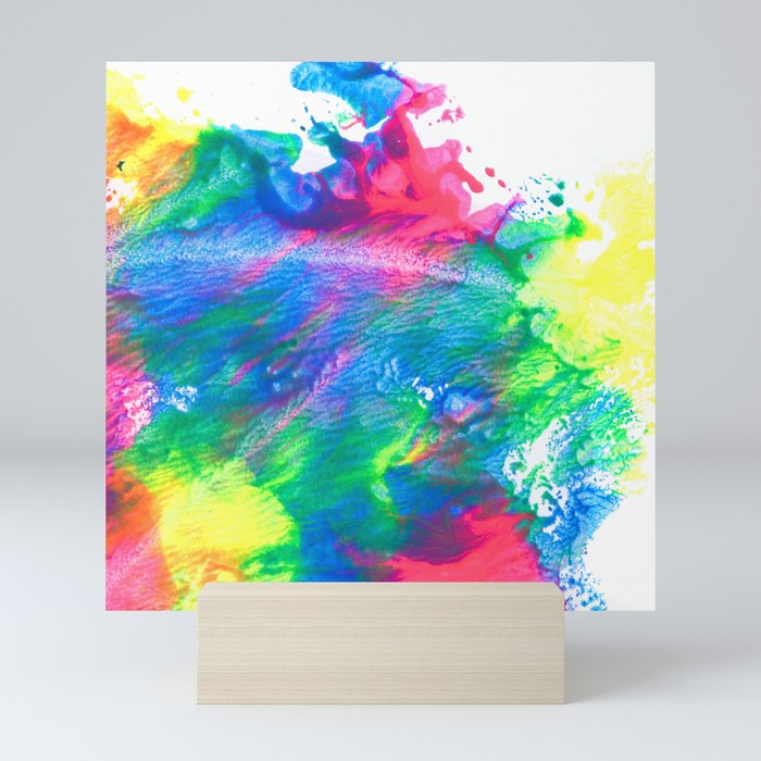 Rainbow Paint Splatter V3 Mini Art Print