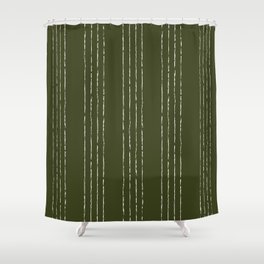 Lines #5 (Olive Green) Shower Curtain
