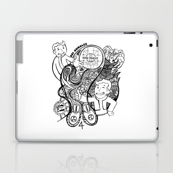 War Never Changes Fallout Fan Art In Black And White Laptop Ipad Skin By Briaunalee Society6