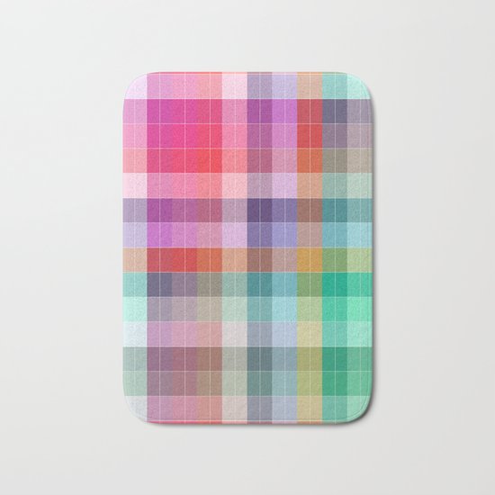 Bright Plaid Bath Mat